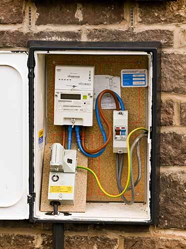 Electricity meter box supplied by Aquamain